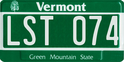 VT license plate LST074