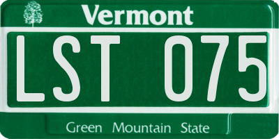 VT license plate LST075