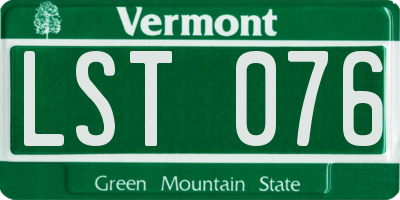 VT license plate LST076