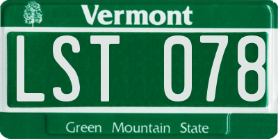 VT license plate LST078
