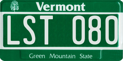VT license plate LST080