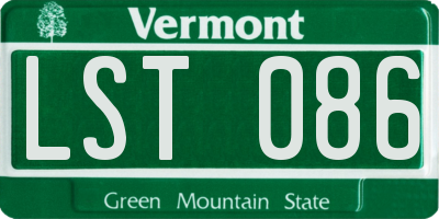 VT license plate LST086