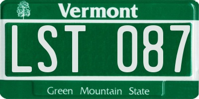 VT license plate LST087