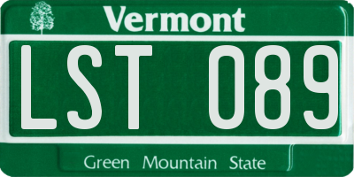 VT license plate LST089