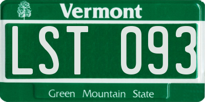 VT license plate LST093