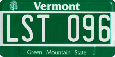 VT license plate LST096
