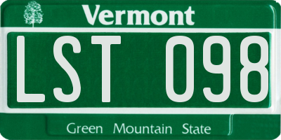 VT license plate LST098