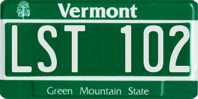 VT license plate LST102