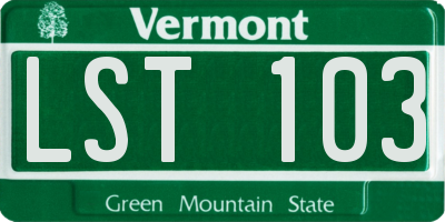 VT license plate LST103