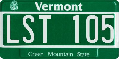 VT license plate LST105