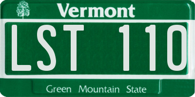 VT license plate LST110