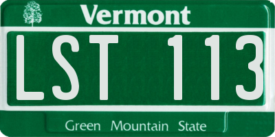 VT license plate LST113