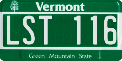 VT license plate LST116