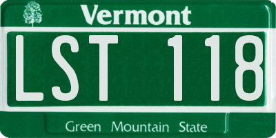 VT license plate LST118
