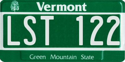 VT license plate LST122