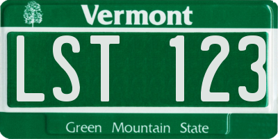 VT license plate LST123