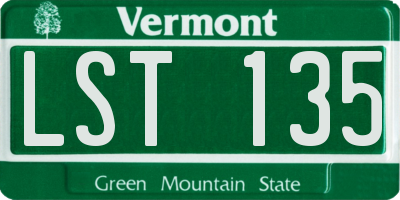 VT license plate LST135