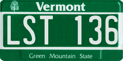 VT license plate LST136