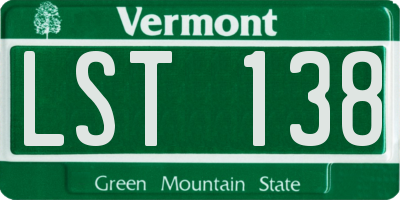 VT license plate LST138