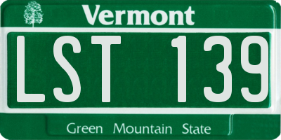 VT license plate LST139