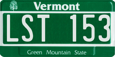 VT license plate LST153