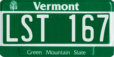 VT license plate LST167