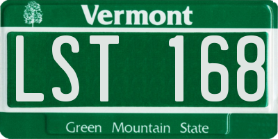 VT license plate LST168