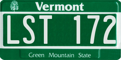VT license plate LST172