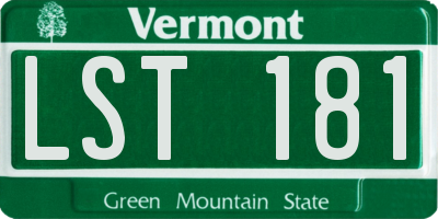 VT license plate LST181