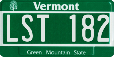 VT license plate LST182