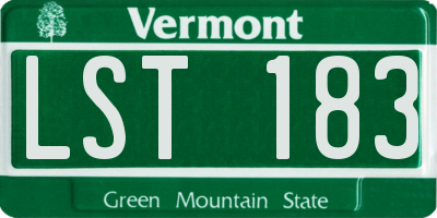 VT license plate LST183