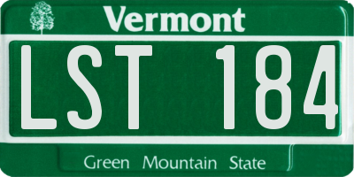 VT license plate LST184