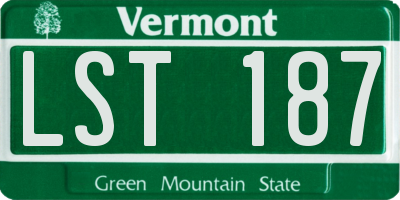 VT license plate LST187