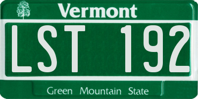 VT license plate LST192