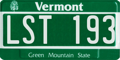 VT license plate LST193