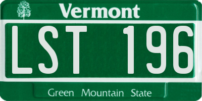 VT license plate LST196