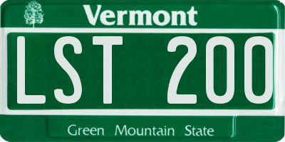 VT license plate LST200