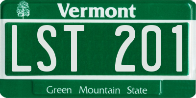 VT license plate LST201