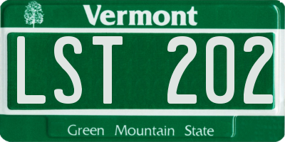 VT license plate LST202