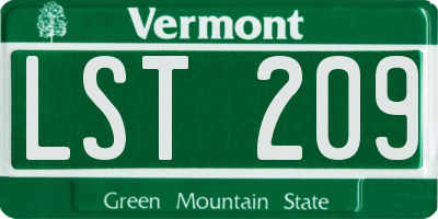 VT license plate LST209
