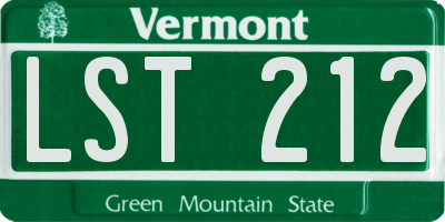 VT license plate LST212