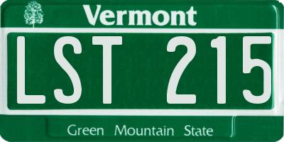 VT license plate LST215