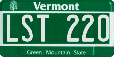 VT license plate LST220