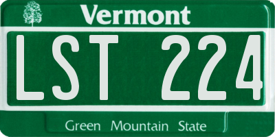 VT license plate LST224