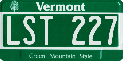 VT license plate LST227