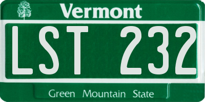 VT license plate LST232