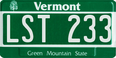 VT license plate LST233