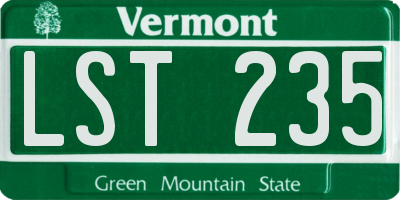 VT license plate LST235