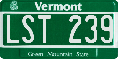 VT license plate LST239