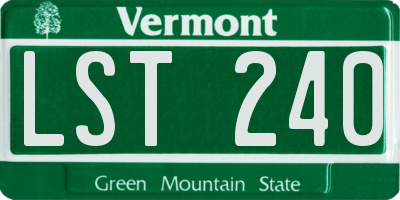 VT license plate LST240